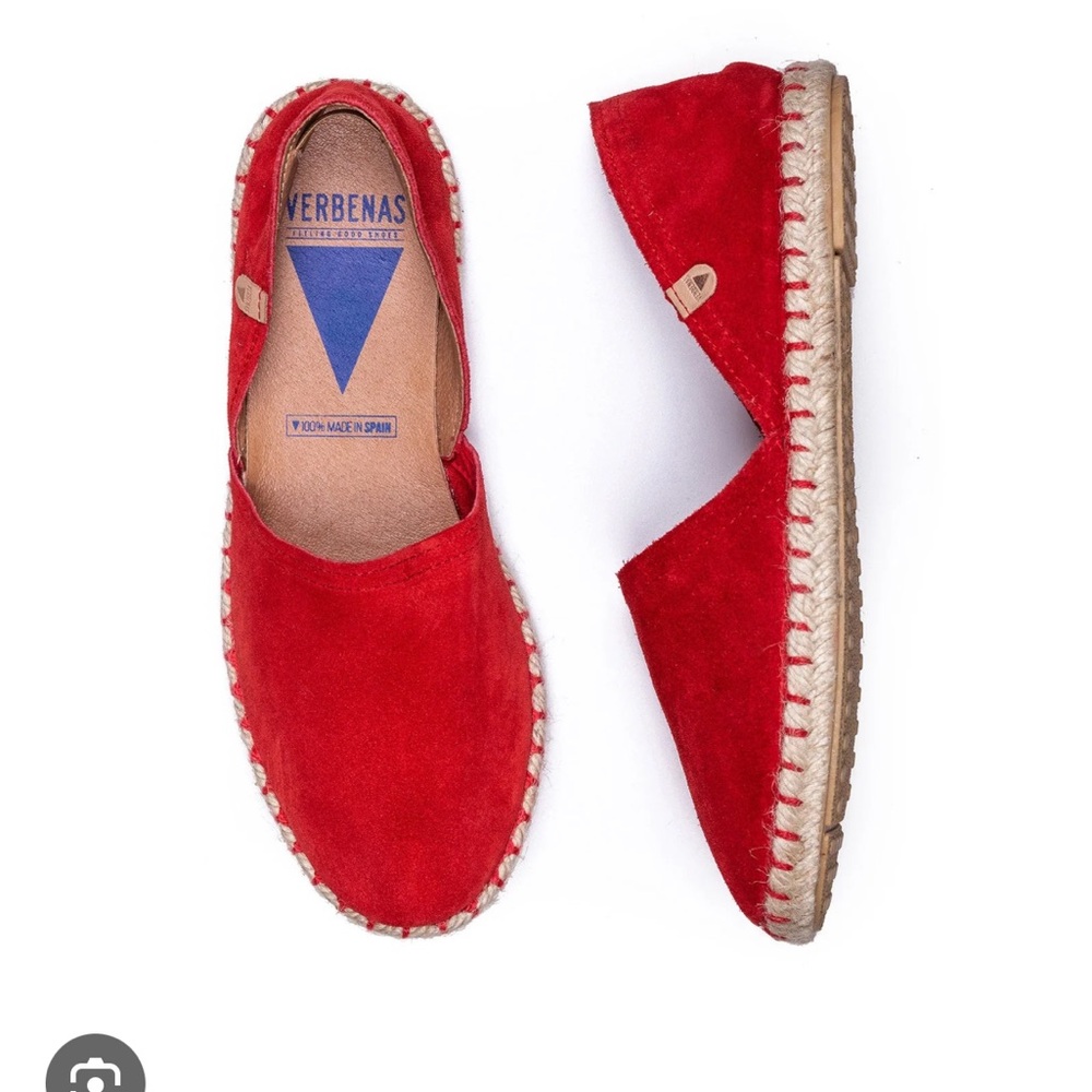 Verbenas Red Suede Espadrille Flats — Made in Spain — Size 40 👡